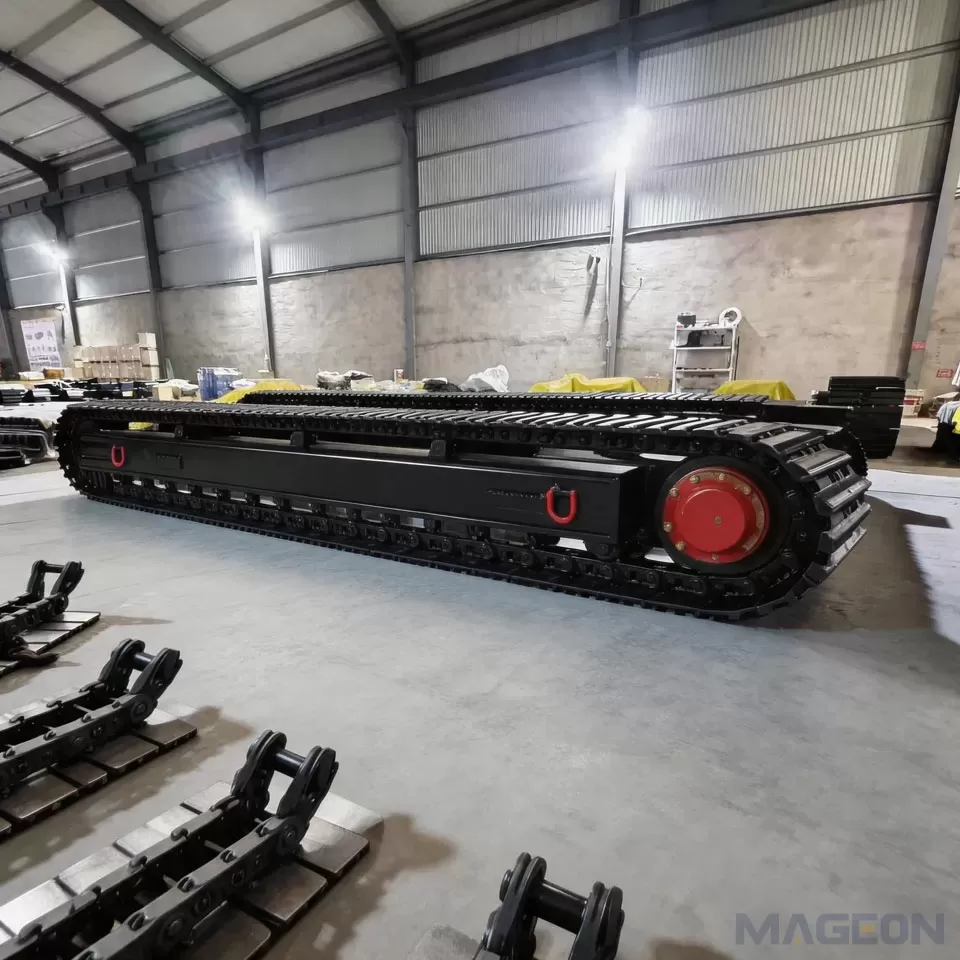 20-Ton Steel Track Chassis with Side Frames Officially Completed Assembly at MAGEON(Image2) 20-Ton Steel Track Chassis with Side Frames Officially Completed Assembly at MAGEON(Image2)