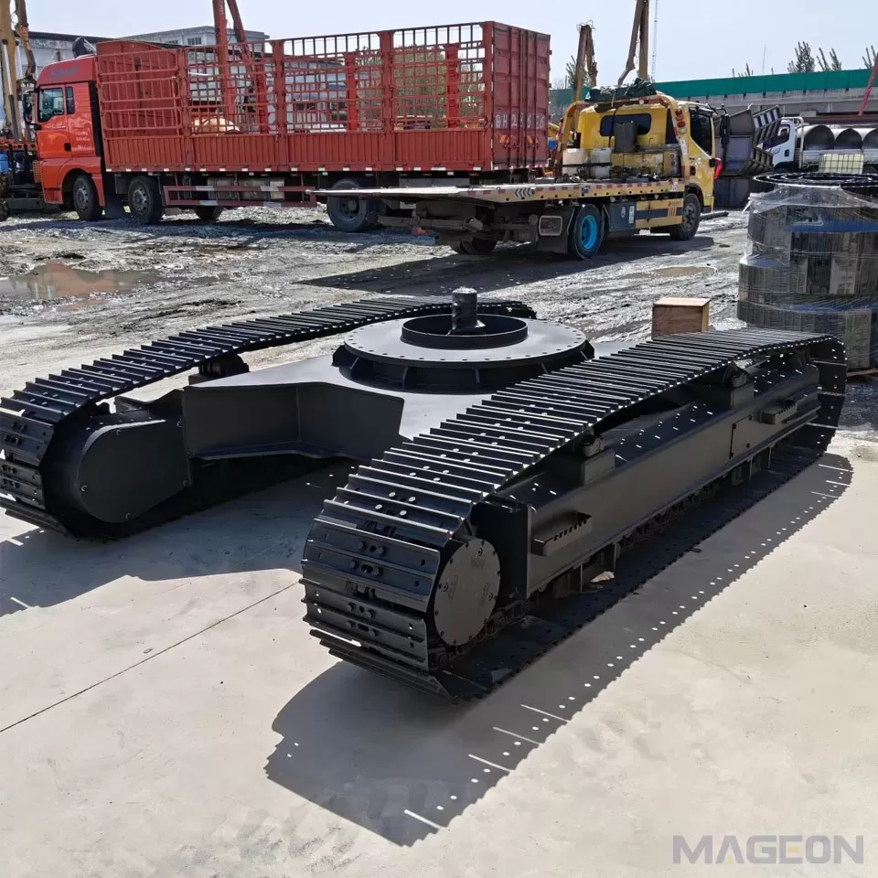 20-Ton Steel Track Chassis with Side Frames Officially Completed Assembly at MAGEON(Image3) 20-Ton Steel Track Chassis with Side Frames Officially Completed Assembly at MAGEON(Image3)